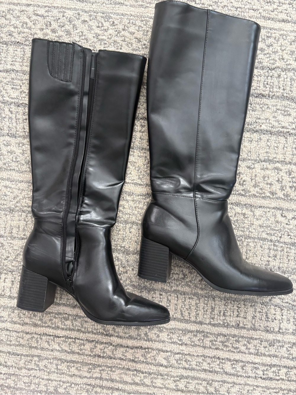 Kelly & Katie Black Over-the-Knee Block Heel Boots